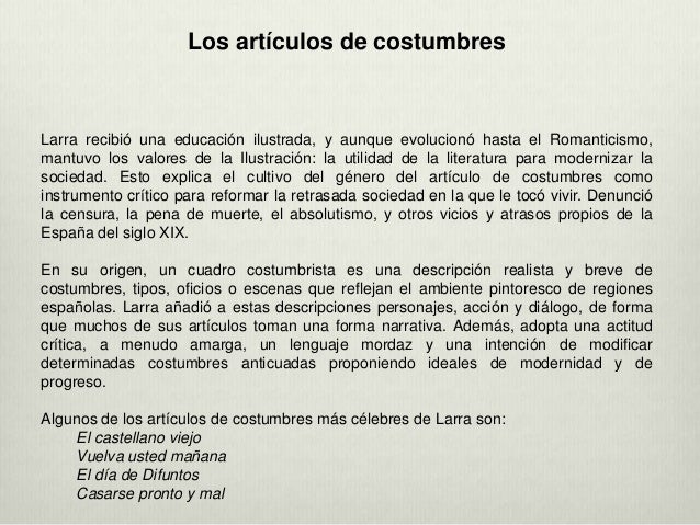 larra articulos de costumbres